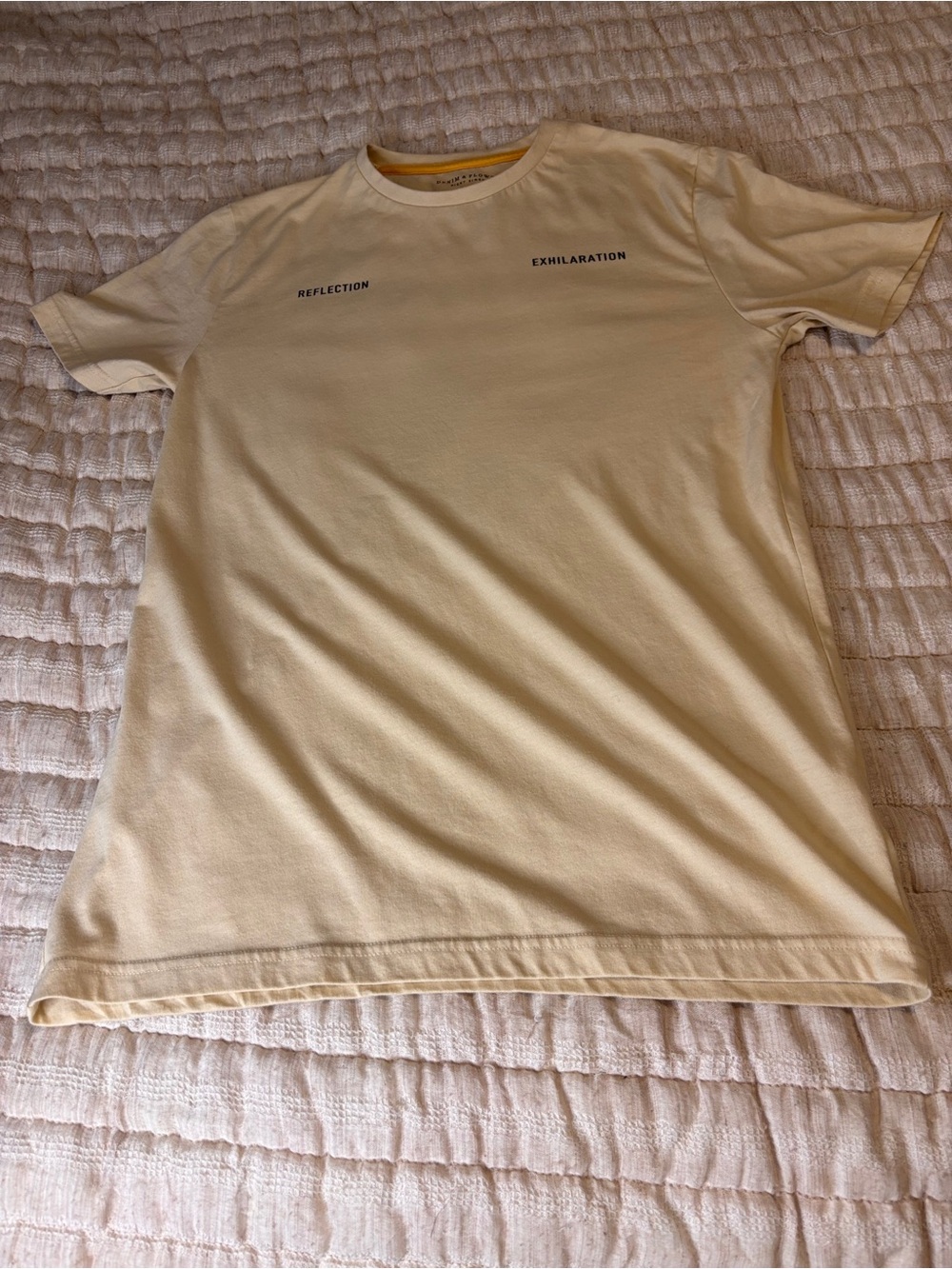 Denim and Flower Cream Graphic Crew Neck T-Shirt Size small